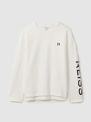 Reiss White May Cotton Blend Logo Top - Image 2 of 6