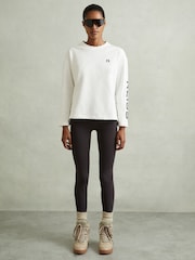 Reiss White May Cotton Blend Logo Top - Image 3 of 6