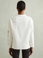 Reiss White May Cotton Blend Logo Top - Image 5 of 6
