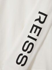 Reiss White May Cotton Blend Logo Top - Image 6 of 6