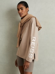 Reiss Neutral May Cotton Blend Logo Top - Image 1 of 6
