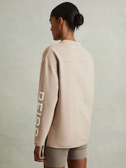 Reiss Neutral May Cotton Blend Logo Top - Image 4 of 6