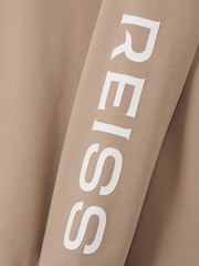Reiss Neutral May Cotton Blend Logo Top - Image 6 of 6