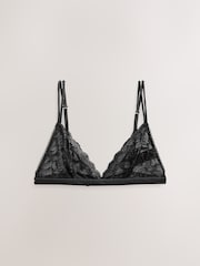 Black Bralette Pretty Floral Print Lace Bra - Image 7 of 9