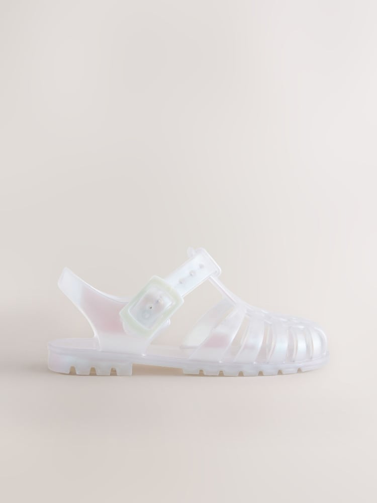 Iridescent White Fisherman Jelly Sandals - Image 2 of 5