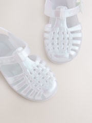 Iridescent White Fisherman Jelly Sandals - Image 3 of 5