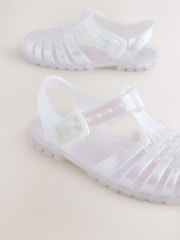 Iridescent White Fisherman Jelly Sandals - Image 4 of 5