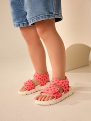 Pink Heart Neoprene Touch Fastening Sandals - Image 1 of 7