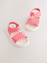 Pink Heart Neoprene Touch Fastening Sandals - Image 3 of 7