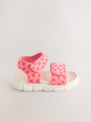 Pink Heart Neoprene Touch Fastening Sandals - Image 4 of 7