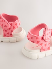 Pink Heart Neoprene Touch Fastening Sandals - Image 5 of 7