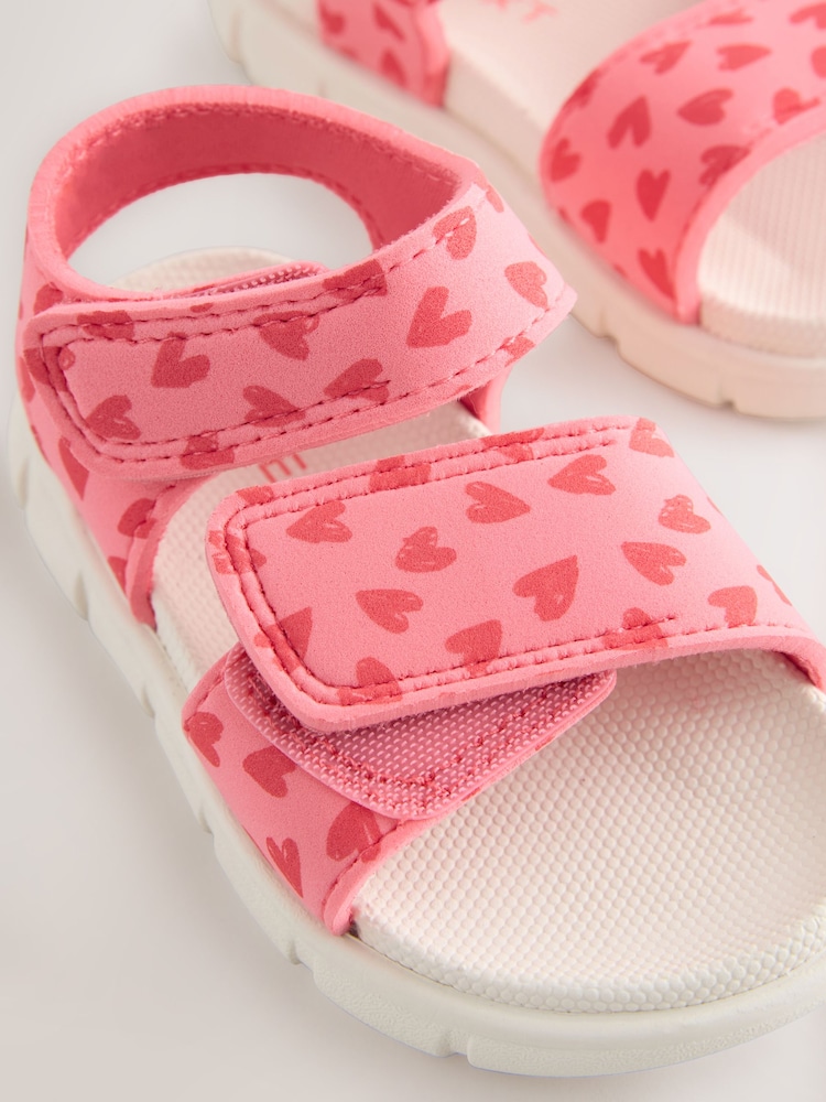 Pink Heart Neoprene Touch Fastening Sandals - Image 7 of 7 Pink Heart Neoprene Touch Fastening Sandals - Image 7 of 7