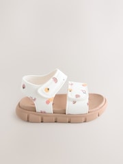 White Fruit Print Neoprene Touch Fastening Sandals - Image 2 of 5