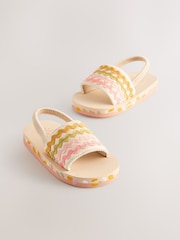 Neutral Ric Rac Elastic Back Sliders - Image 4 of 8