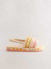 Neutral Ric Rac Elastic Back Sliders - Image 5 of 8