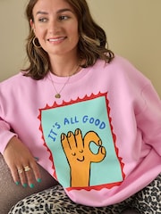 Eleanor Bowmer Pink It's All Good Oversized Sweatshirt - Image 4 of 5