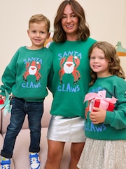 Eleanor Bowmer Green Christmas Santa Claws Oversized Sweatshirt - Image 3 of 14
