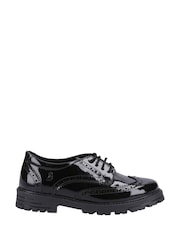 Hush Puppies Black Patent Maxine Senior School Shoes - Image 1 of 4