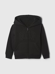 Gap Black Logo Sherpa-Lined Zip Hoodie (6mths-5yrs) - Image 1 of 3