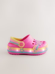 Bright Pink Star Light Up Clogs - Image 3 of 6