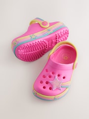 Bright Pink Star Light Up Clogs - Image 4 of 6