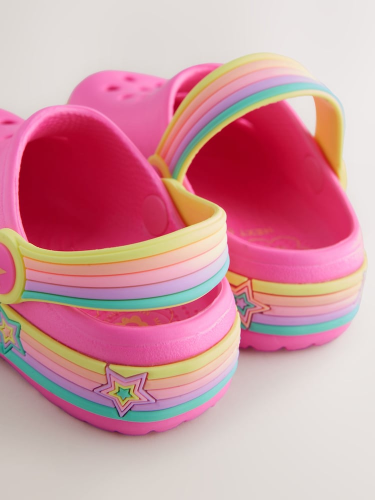 Bright Pink Star Light Up Clogs - Image 6 of 6