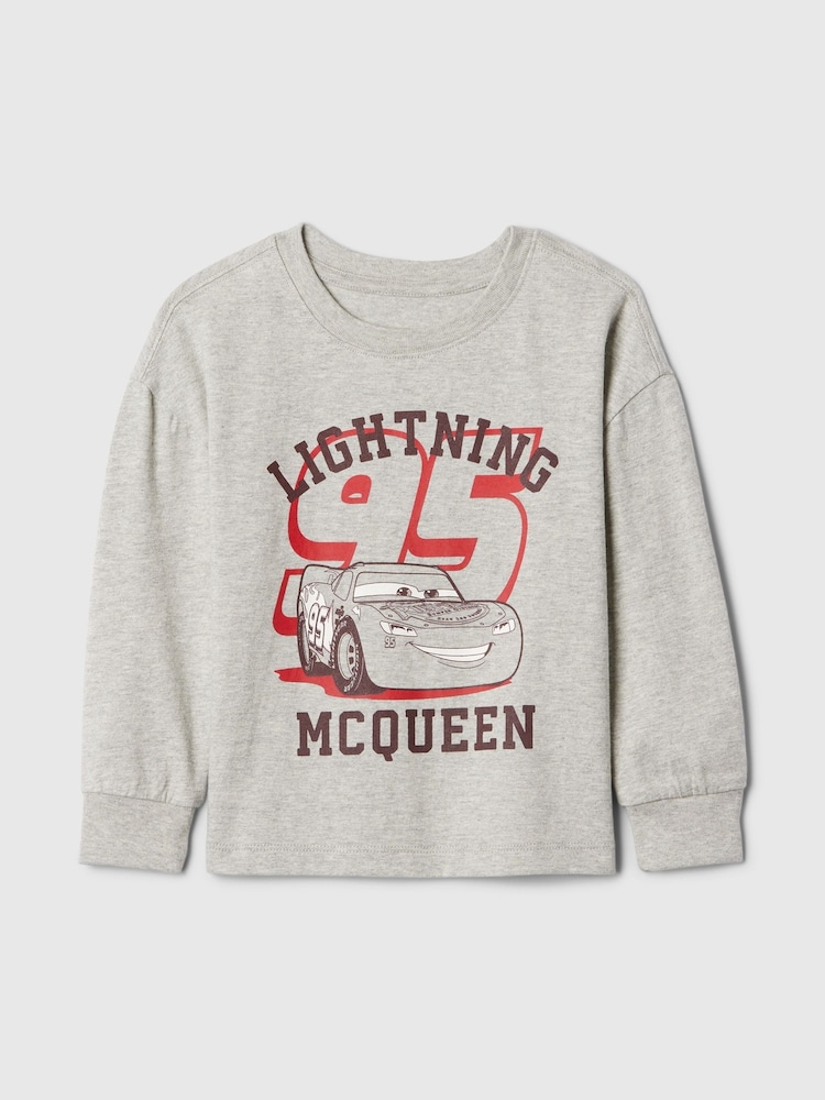 Gap Grey Lightning McQueen Disney Cars Graphic Long Sleeve T-Shirt (6mths-5yrs) - Image 1 of 3