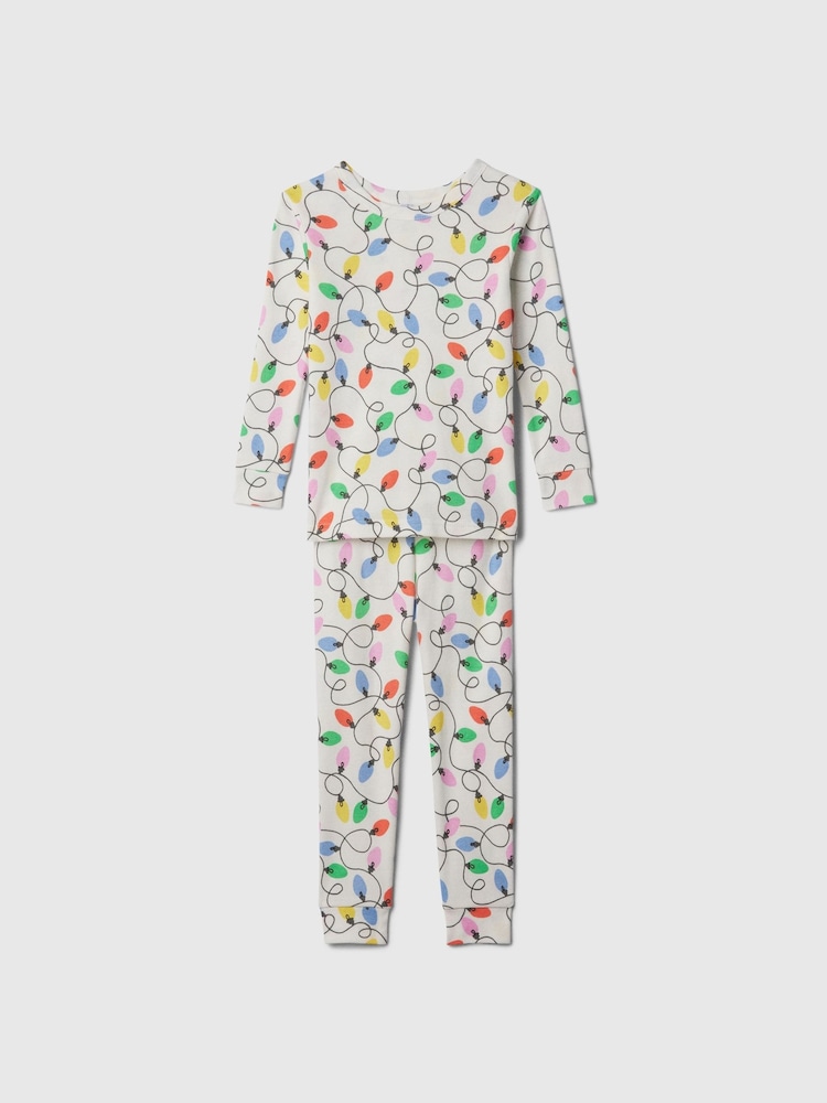Gap Grey Lights Christmas Print Pyjamas (6mths-5yrs) - Image 1 of 3