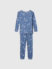 Gap Blue Snowflake Christmas Print Pyjamas (6mths-5yrs) - Image 1 of 3
