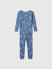 Gap Blue Snowflake Christmas Print Pyjamas (6mths-5yrs) - Image 2 of 3