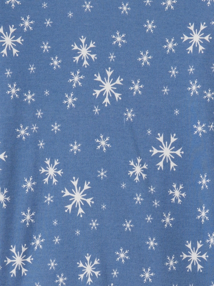 Gap Blue Snowflake Christmas Print Pyjamas (6mths-5yrs) - Image 3 of 3