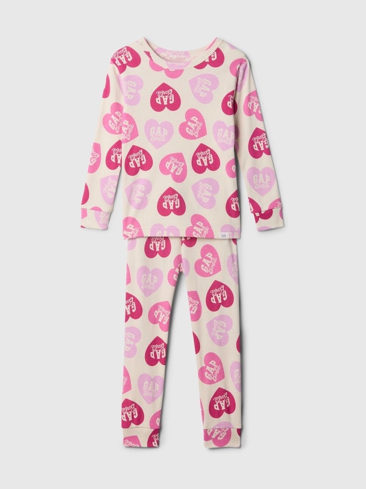 Gap Pink Barbie Heart Cotton Long Sleeve Pyjamas (12mths-5yrs) - Image 1 of 2