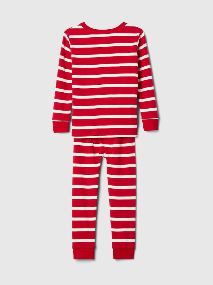 Gap Red Stripe Organic Brushed Cotton Christmas Pyjama Set (12mths-5yrs) - Image 2 of 2