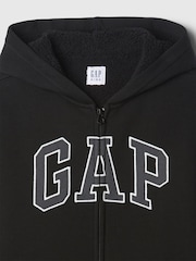 Gap Black Logo Sherpa-Lined Zip-Up Hoodie (4-13yrs) - Image 3 of 3