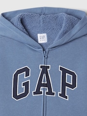 Gap Blue Logo Sherpa-Lined Zip-Up Hoodie (4-13yrs) - Image 3 of 3