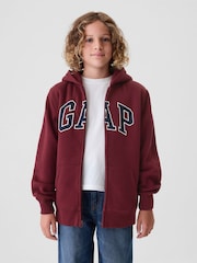 Gap Red Logo Sherpa-Lined Zip-Up Hoodie (4-13yrs) - Image 1 of 5