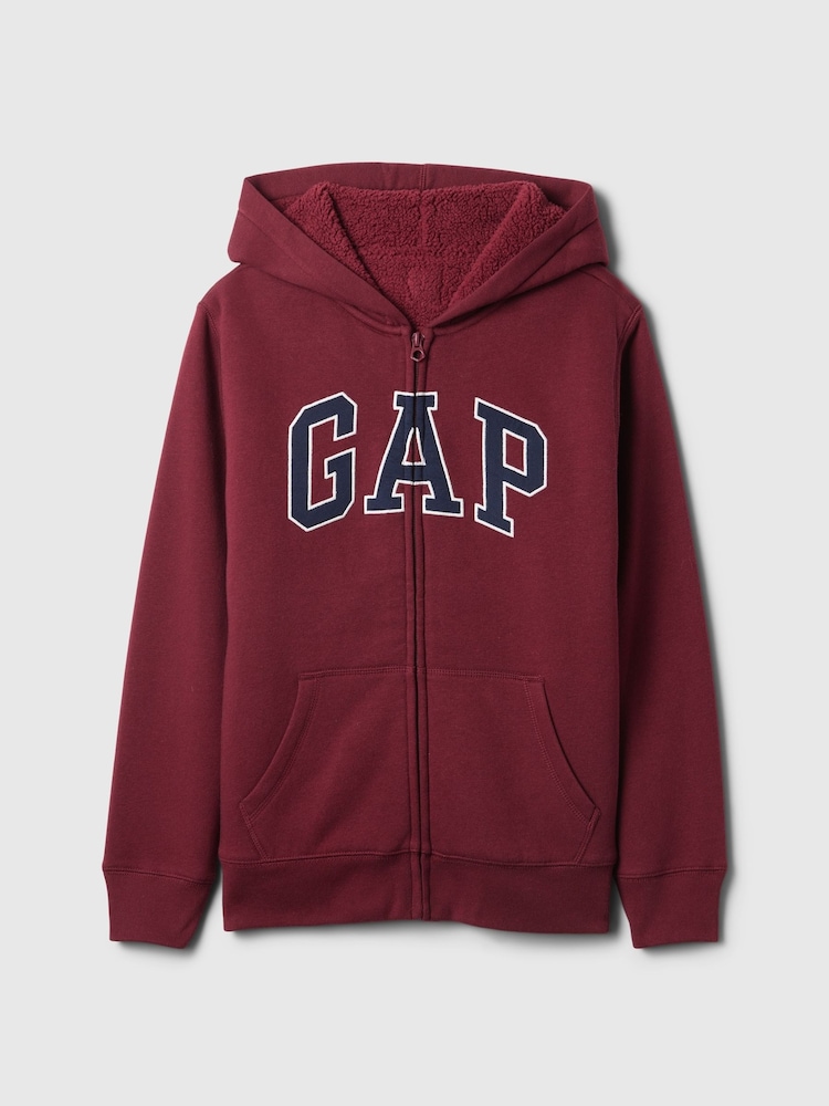 Gap Red Logo Sherpa-Lined Zip-Up Hoodie (4-13yrs) - Image 5 of 5
