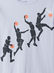 Gap Blue Long Sleeve Crew Neck Graphic T-Shirt (4-13yrs) - Image 3 of 3
