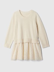 Gap Cream 2-in-1 Jumper Tulle Dress (6mths-5yrs) - Image 1 of 1