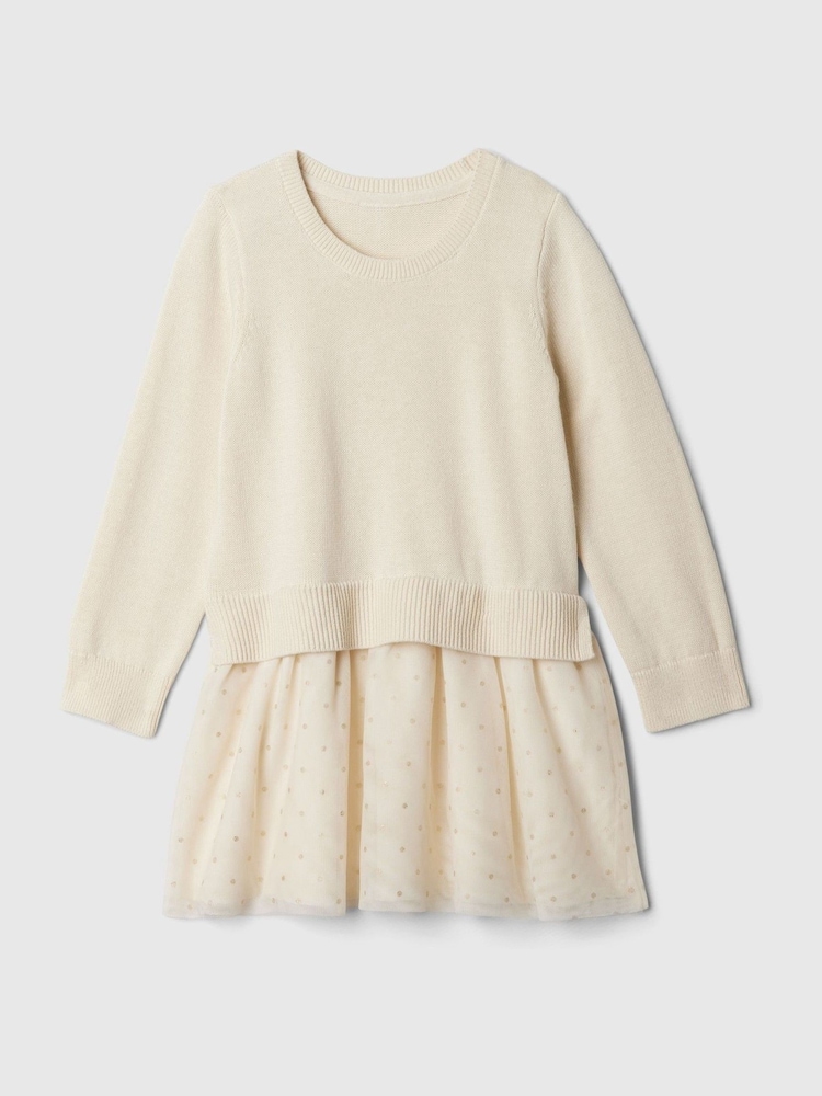 Gap Cream 2-in-1 Jumper Tulle Dress (6mths-5yrs) - Image 1 of 1