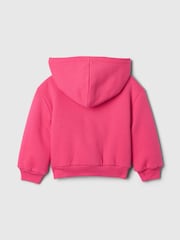 Gap Pink Logo Sherpa-Lined Vintage Zip Hoodie (6mths-5yrs) - Image 2 of 3