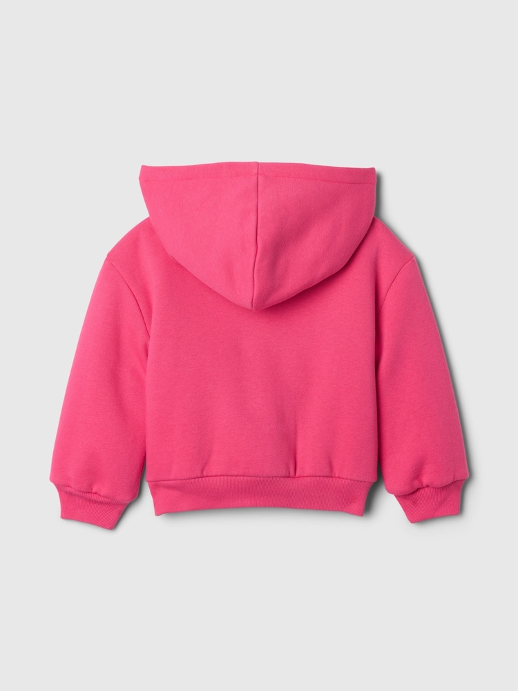 Gap Pink Logo Sherpa-Lined Vintage Zip Hoodie (6mths-5yrs) - Image 2 of 3