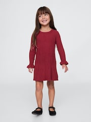 Gap Burgundy Red CashSoft Rib Jumper Dress (6mths-5yrs) - Image 1 of 3