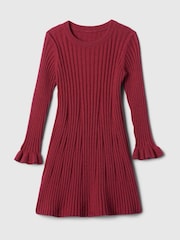 Gap Burgundy Red CashSoft Rib Jumper Dress (6mths-5yrs) - Image 2 of 3
