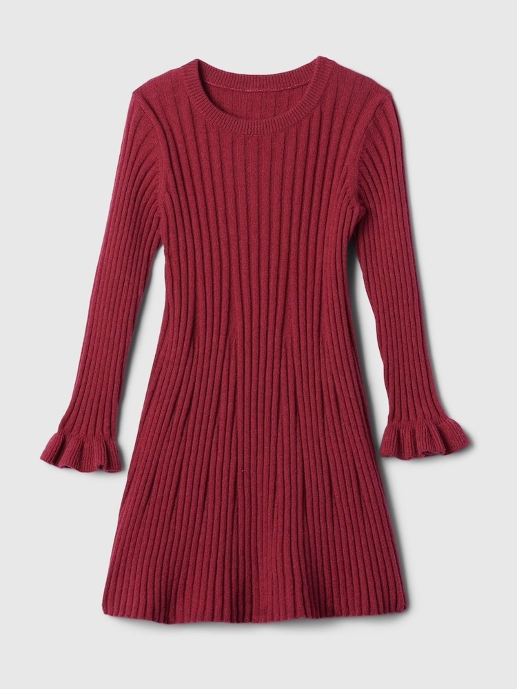 Gap Burgundy Red CashSoft Rib Jumper Dress (6mths-5yrs) - Image 2 of 3