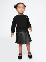 Gap Black Brannan Bear Faux Leather Skort & Jumper Outfit Set (6mths-5yrs) - Image 1 of 2