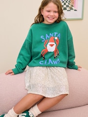 Eleanor Bowmer Kids Oversized Verde Crăciun Santa Claws Hanorac - Imaginea 2 din 11
