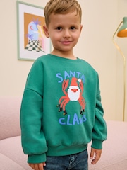 Eleanor Bowmer Kids Oversized Verde Crăciun Santa Claws Hanorac - Imaginea 3 din 11