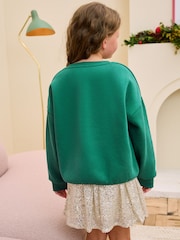 Eleanor Bowmer Kids Oversized Verde Crăciun Santa Claws Hanorac - Imaginea 4 din 11