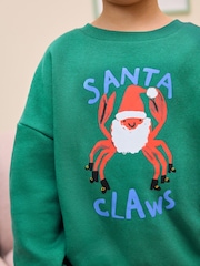 Eleanor Bowmer Kids Oversized Verde Crăciun Santa Claws Hanorac - Imaginea 6 din 11